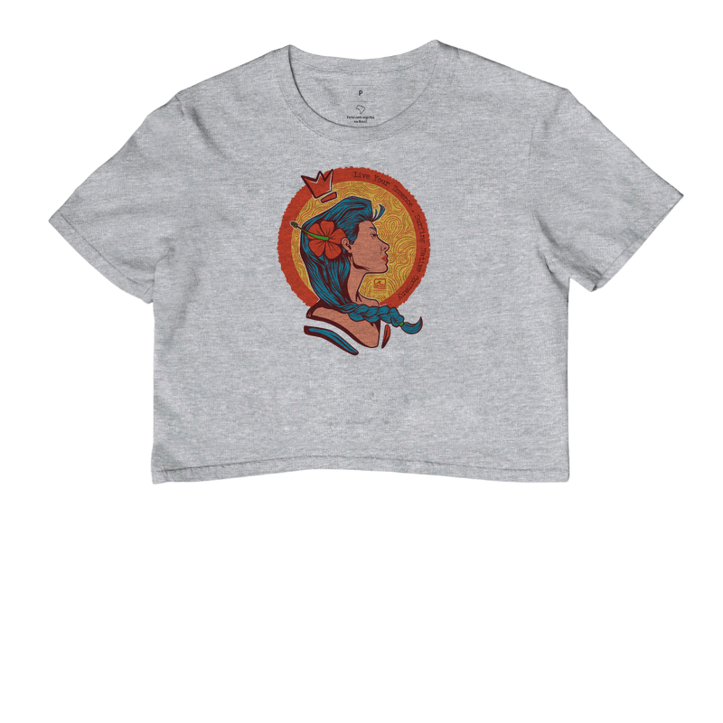 Camiseta Cropped "Princesa Havaiana" Cor