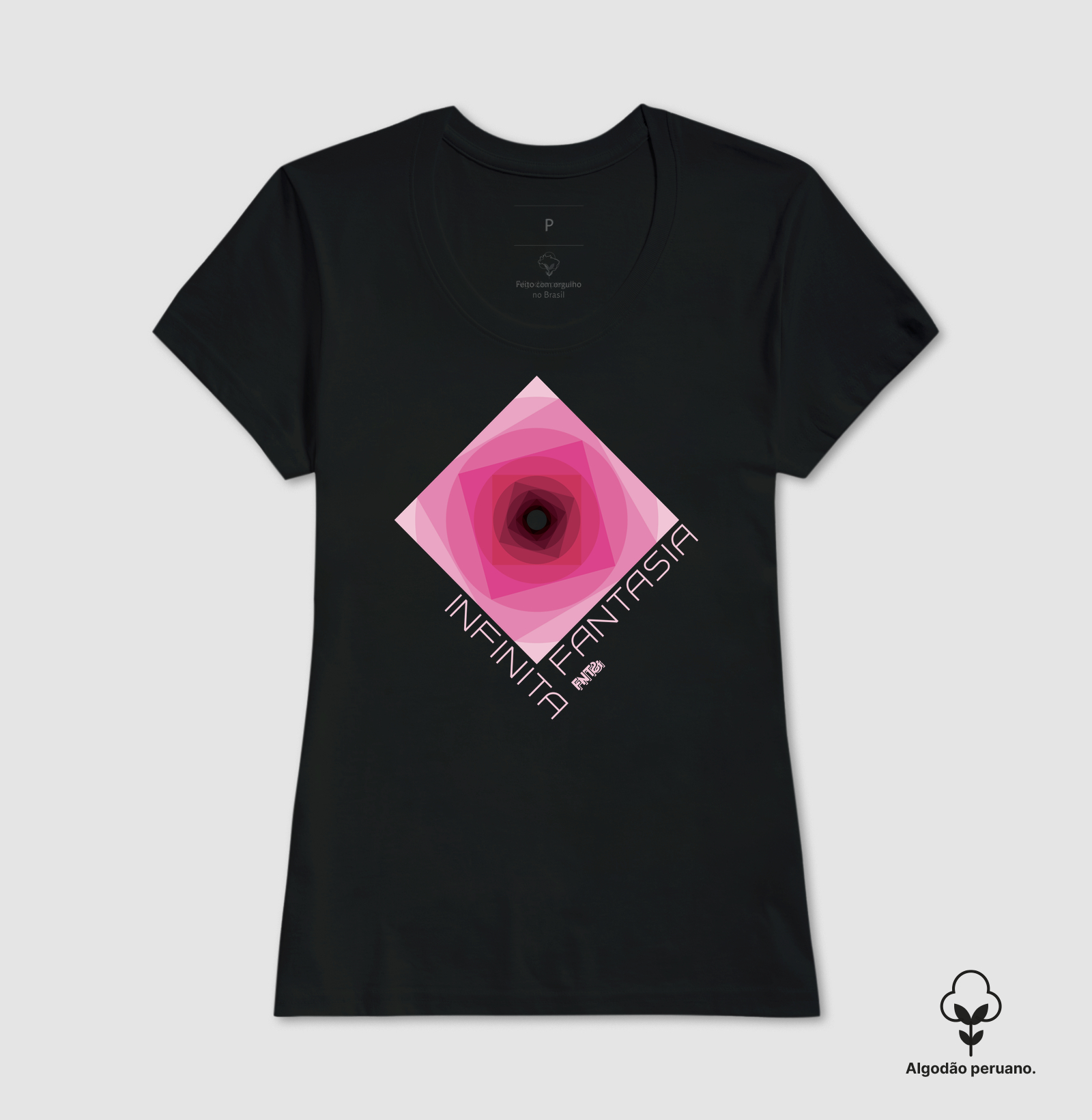 T-SHIRT "INFINITA FANTASIA" / MAGENTA ESTAMPA GRANDE (ALGODÃO PERUANO)