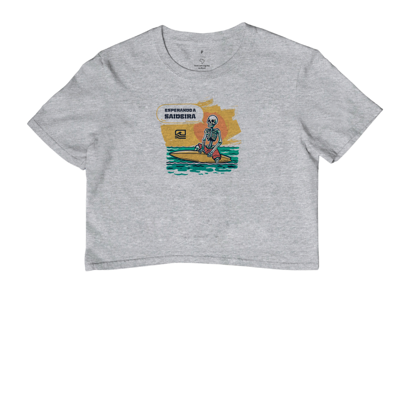 Camiseta Cropped "Esperando a Saideira"