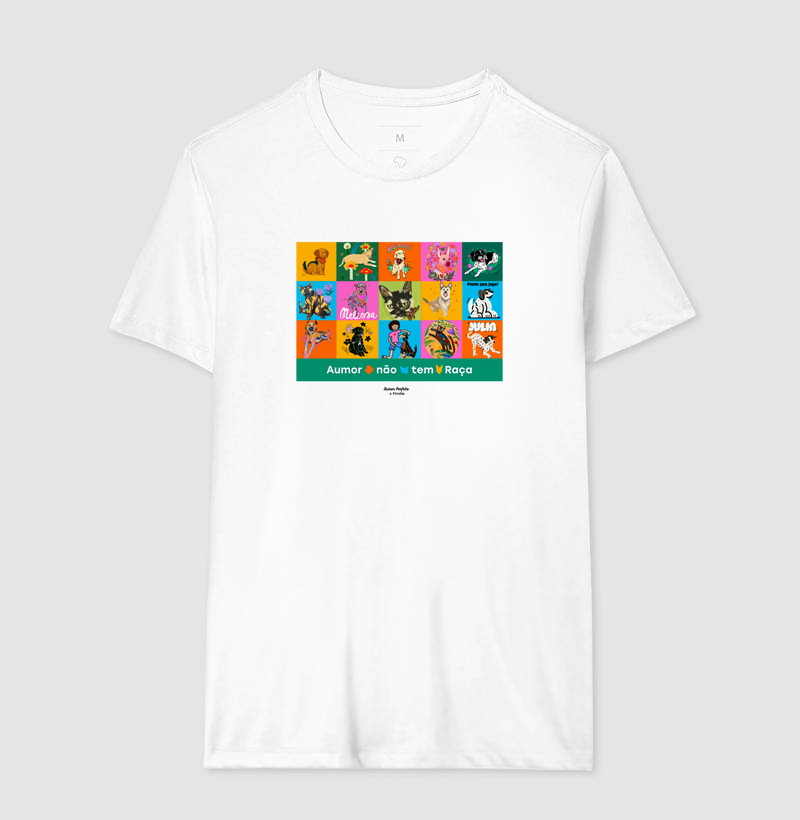 Camiseta - Aumor Não tem Raça - Ilustrações