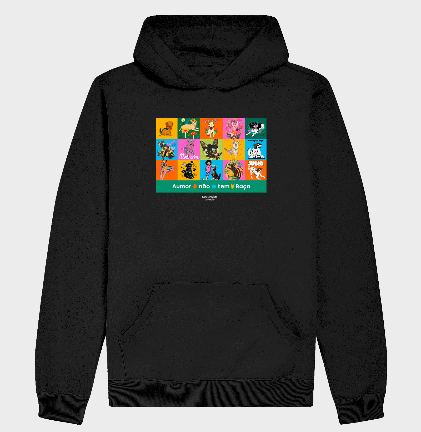 Hoodie Moletom - Aumor Não tem Raça - Ilustrações