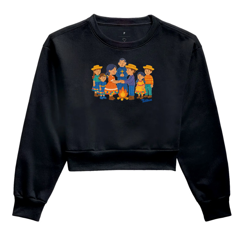 Moletom Cropped "casamento junino"