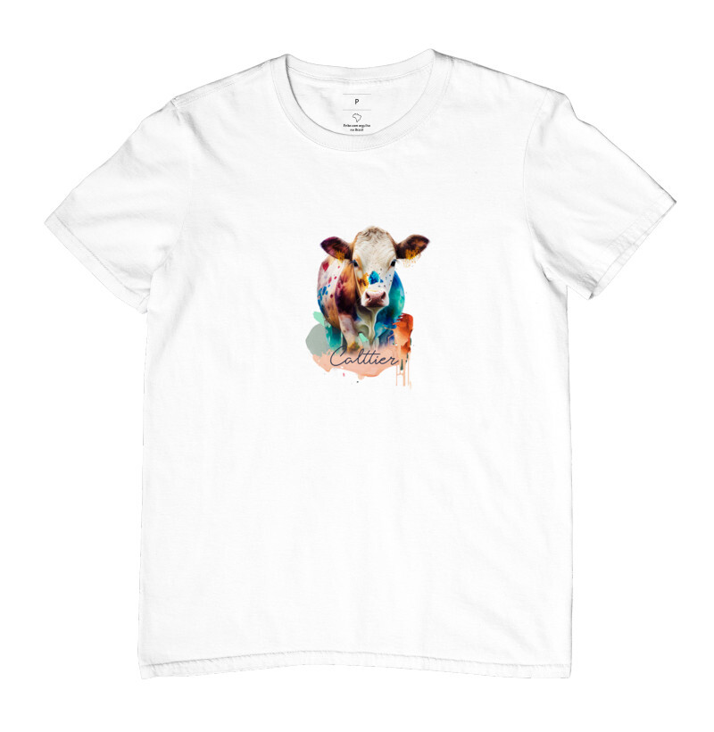 Camiseta Calttier Vaquinha Aquarela