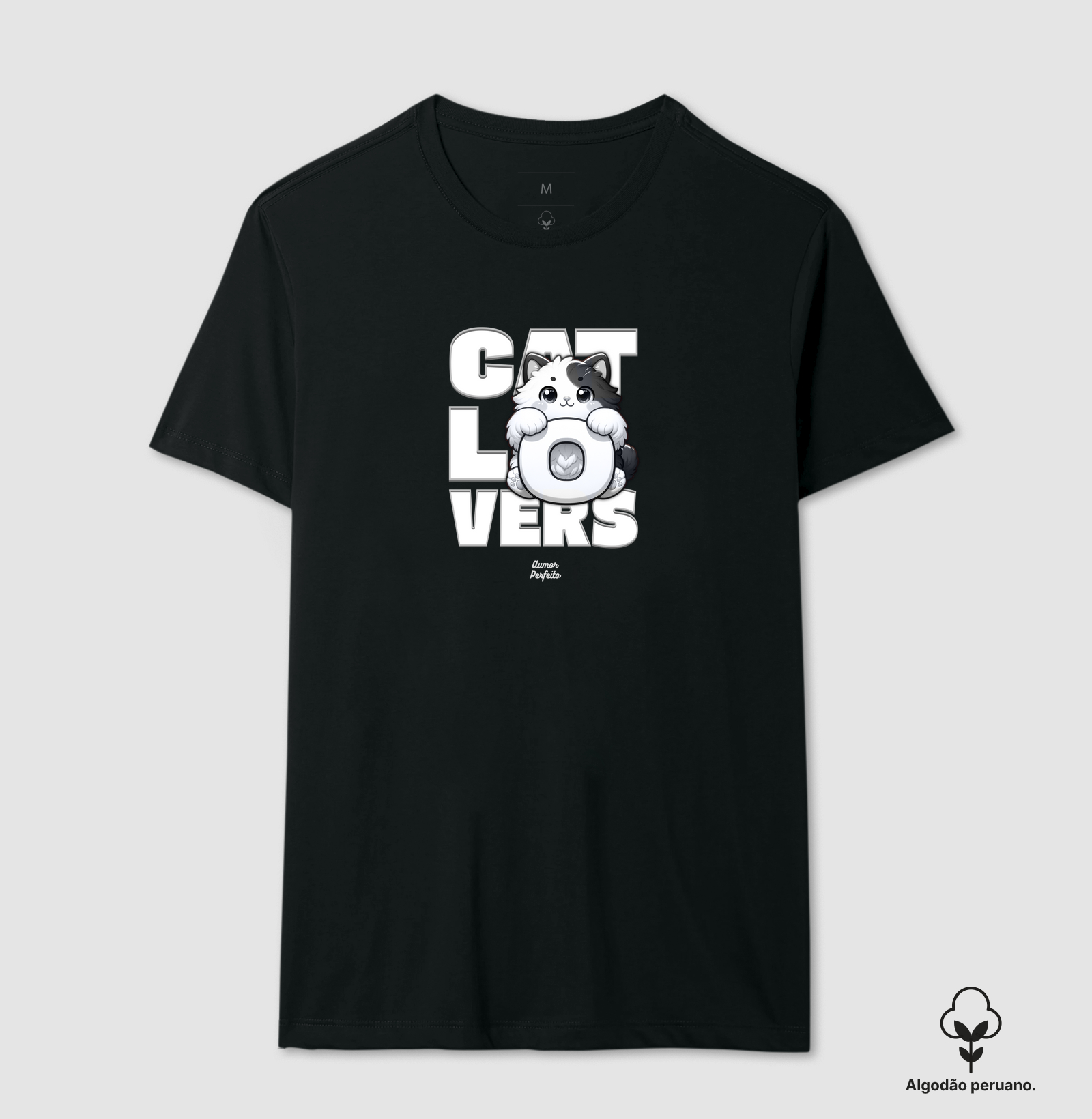 Camiseta Algodão Peruano - Aumor Cat Lovers