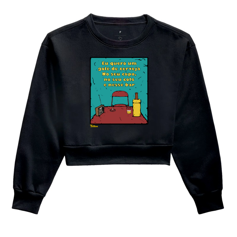 Moletom Cropped "nesse bar"