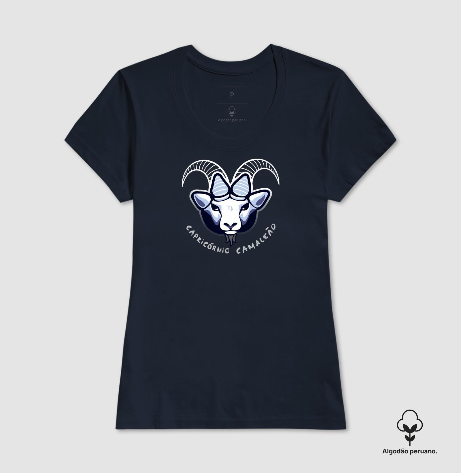 Camiseta Premium Feminina Camaleão Signos - Capricórnio - Algodão Pima