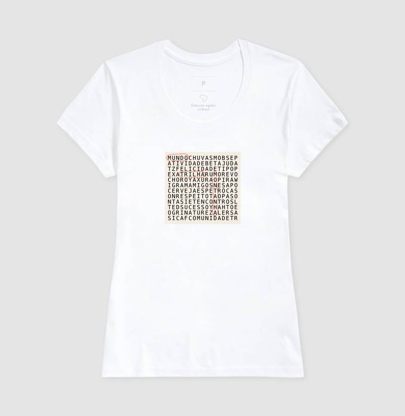 Camiseta Caça-palavras - Feminina