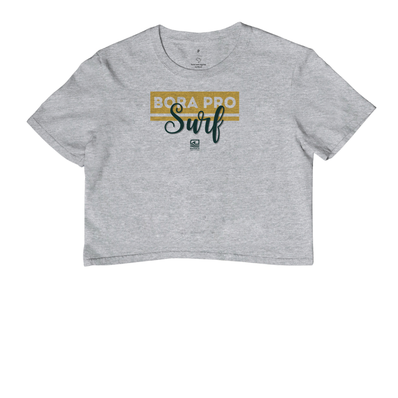 Camiseta Cropped "Bora pro Surf" - Frase