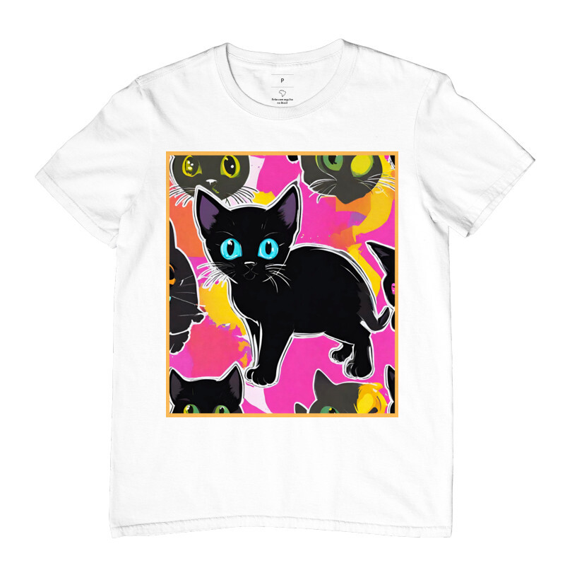 Camiseta Reserva Ink - Gatinho Preto de Olho Azul