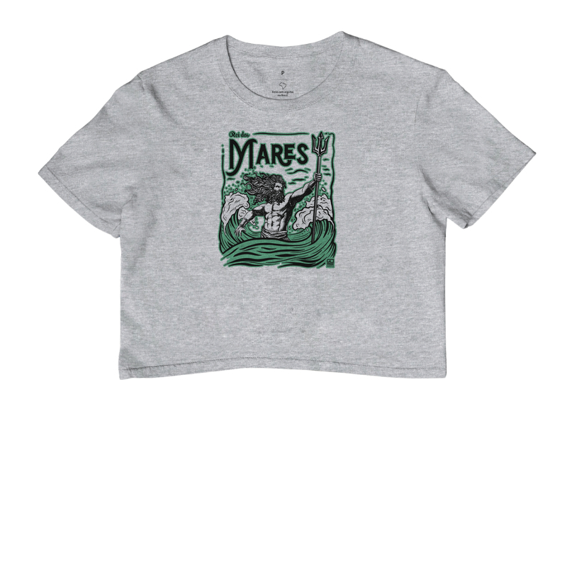 Camiseta Cropped "Rei dos Mares" Estampa Verde
