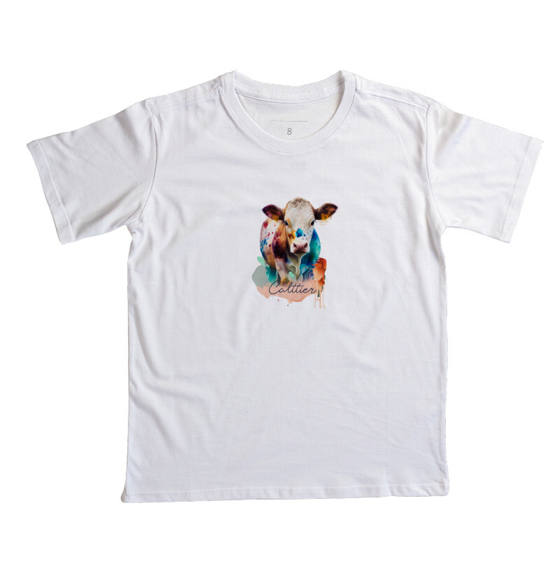 Camiseta Kids Vaquinha Aquarela