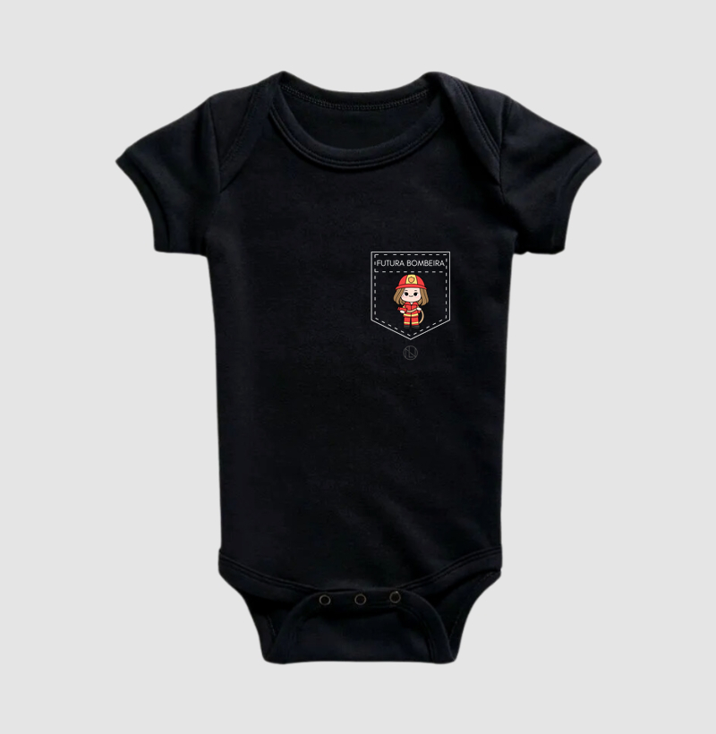 Body Baby Bolso Futura Bombeira