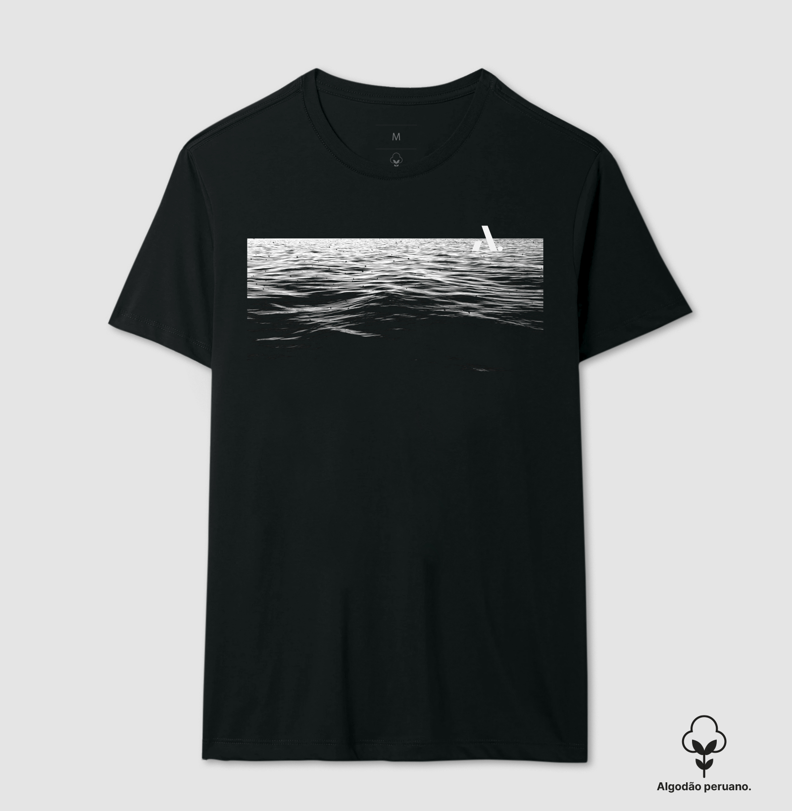 Camiseta Ocean Algodão Peruano Preta