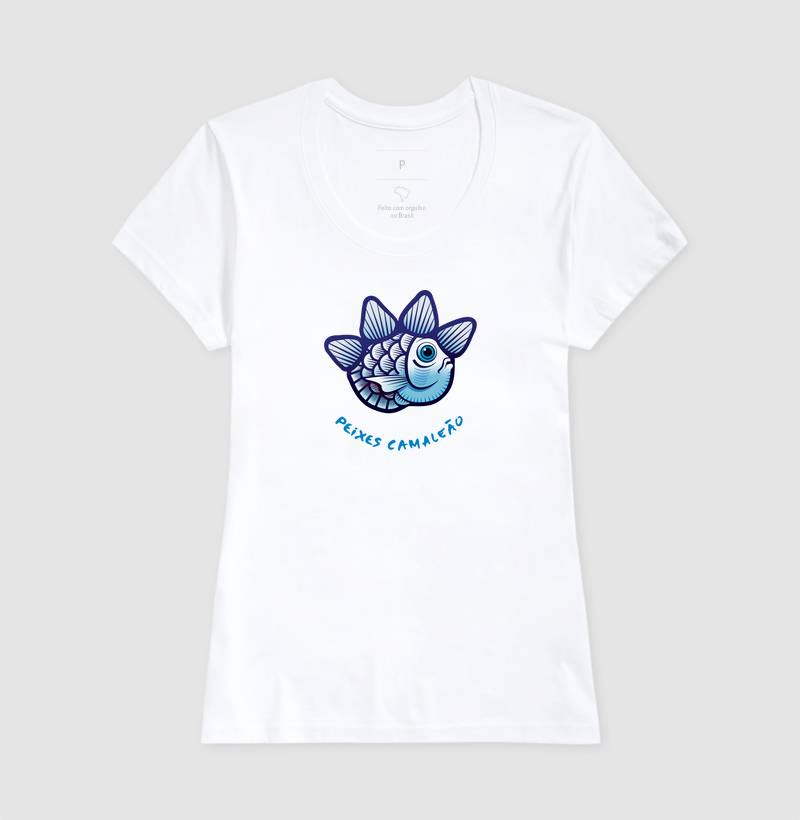 Camiseta Feminina Camaleão Signos - Peixes