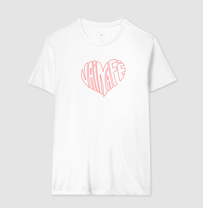 Camiseta Básica Classic Vainafé Coração Nome contorno 