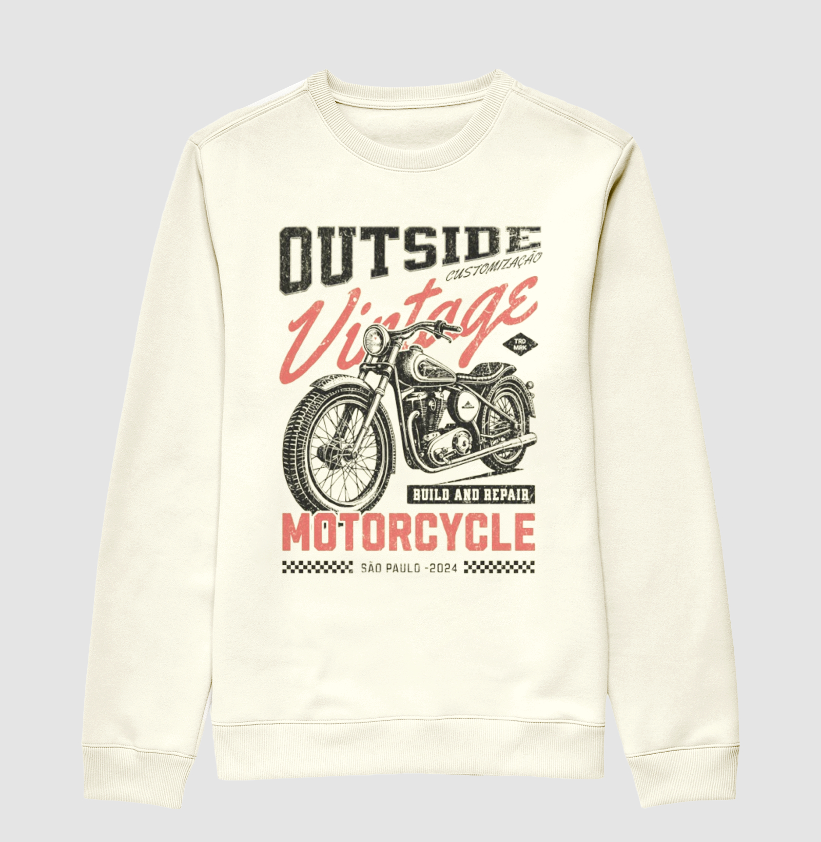 Moletom Gola Careca - Vintage Motorcycle