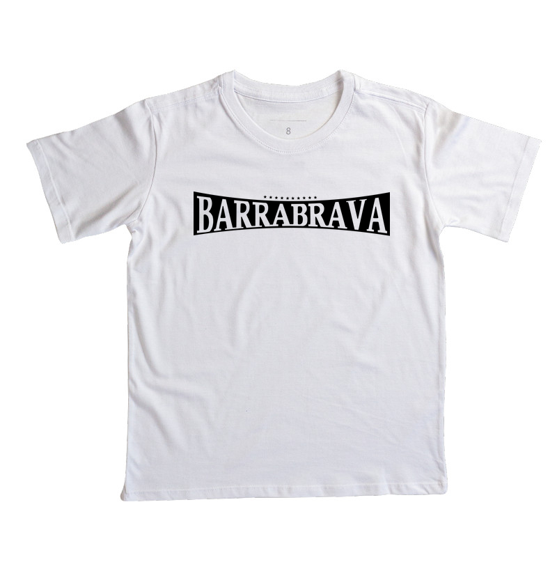 Camiseta Infantil Barra Brava - Branca e Cinza 