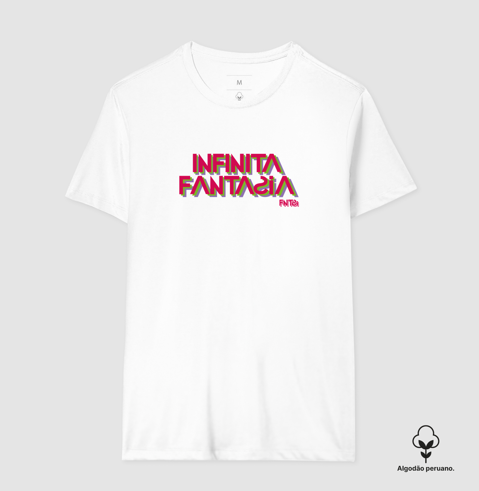 T-SHIRT "INFINITA FANTASIA" / LETTERING GRANDE (ALGODÃO PERUANO)