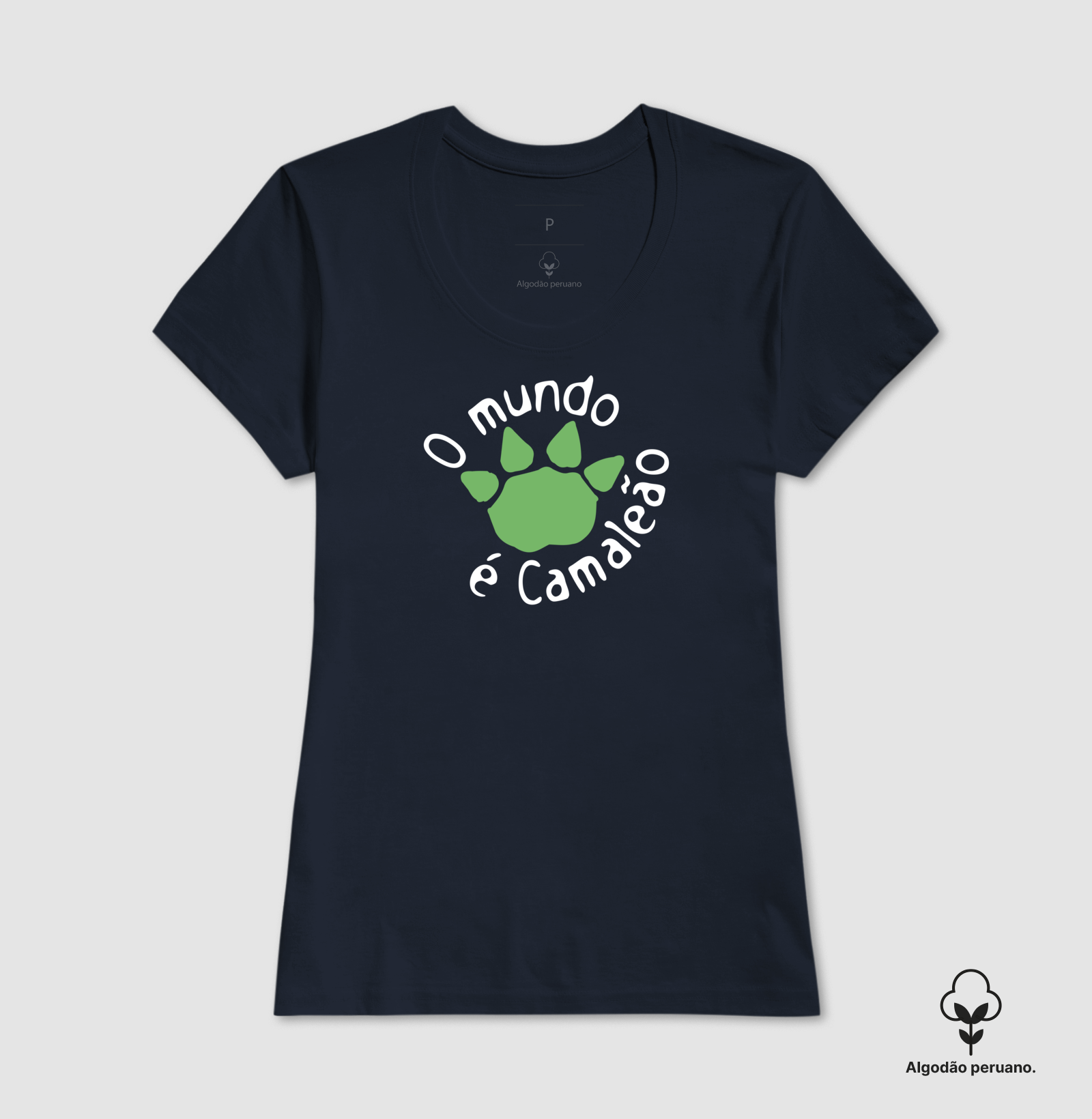 Camiseta Premium Feminina Camaleão Mundo