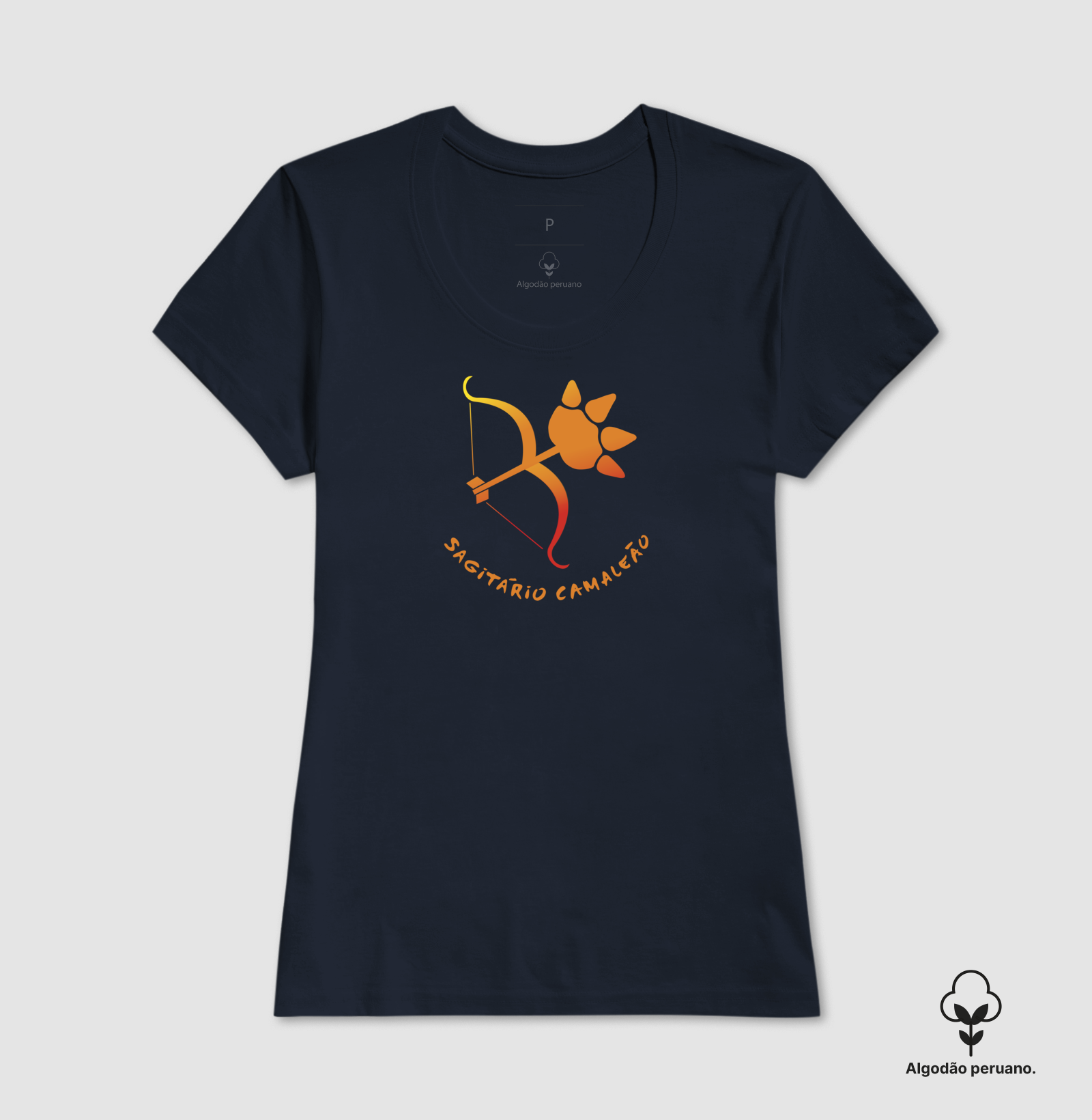 Camiseta Premium Feminina Camaleão Signos - Sagitário - Algodão Pima