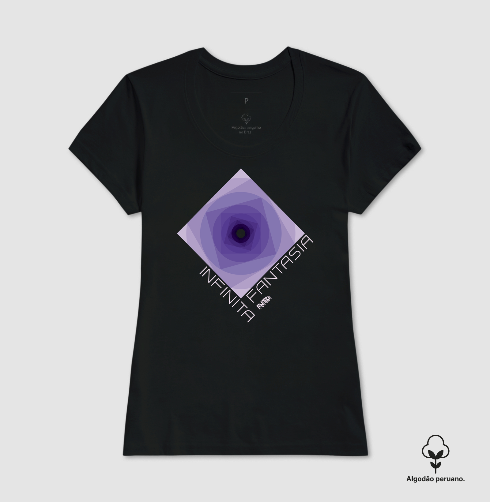 T-SHIRT "INFINITA FANTASIA" / ROXO ESTAMPA GRANDE (ALGODÃO PERUANO)