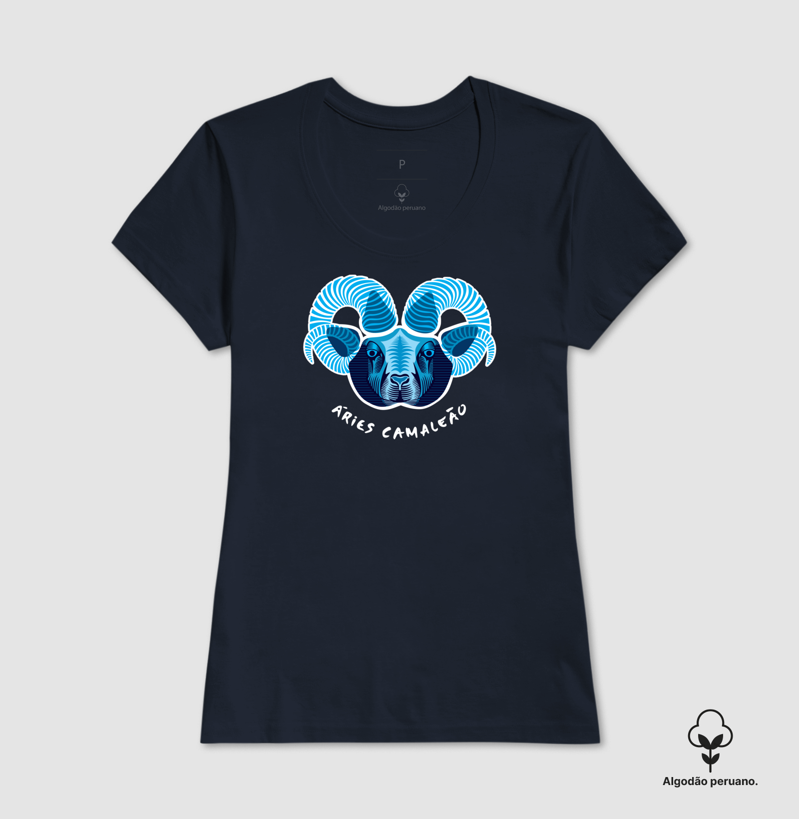 Camiseta Premium Feminina Camaleão Signos - Áries - Algodão Pima