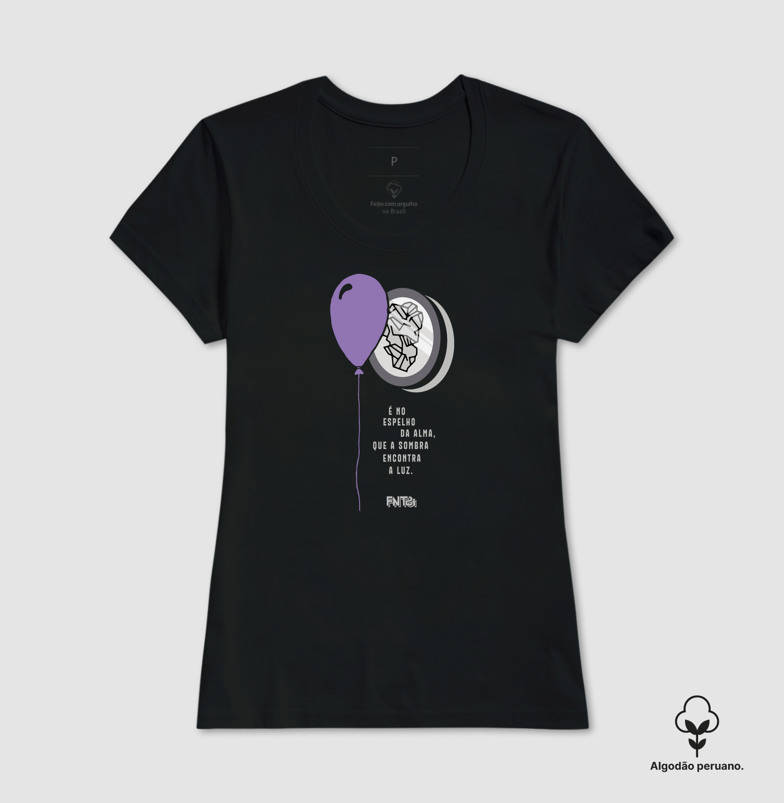 T-SHIRT "HUMANOS E MONSTROS" / ESPELHO DA ALMA (ALGODÃO PERUANO)