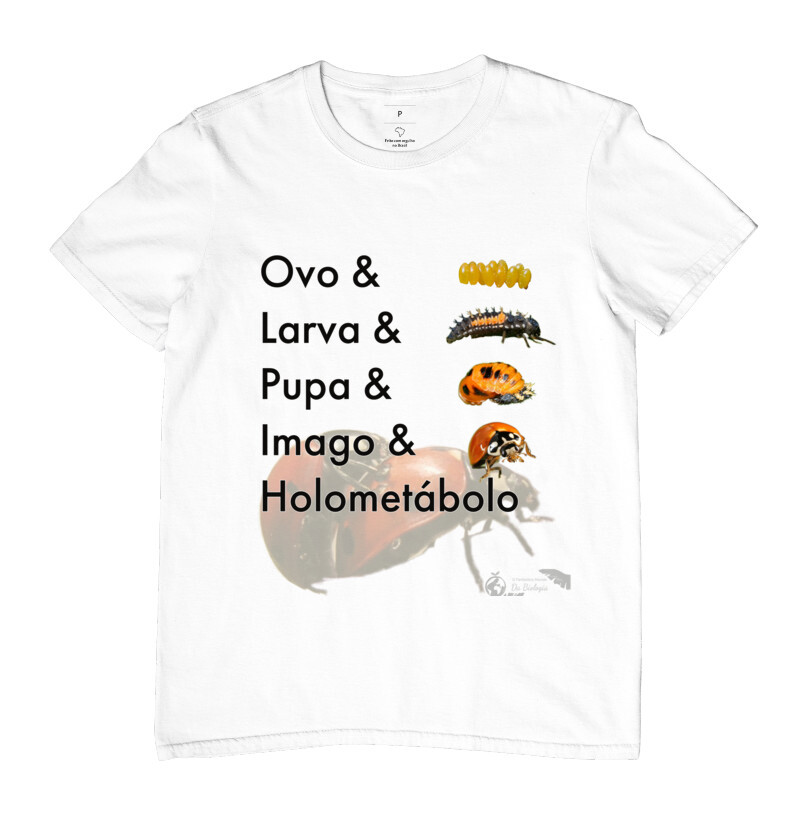 Camiseta Cliclo Joaninha - Holometábolos | Fantastico Mundo da Biologia