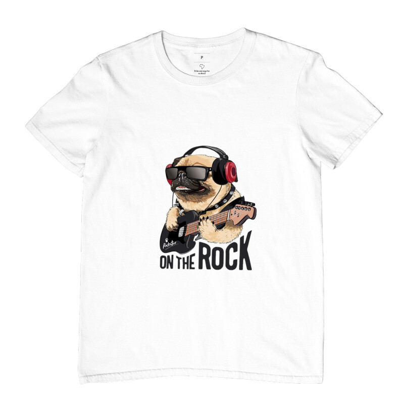 Camiseta masculina cão do rock