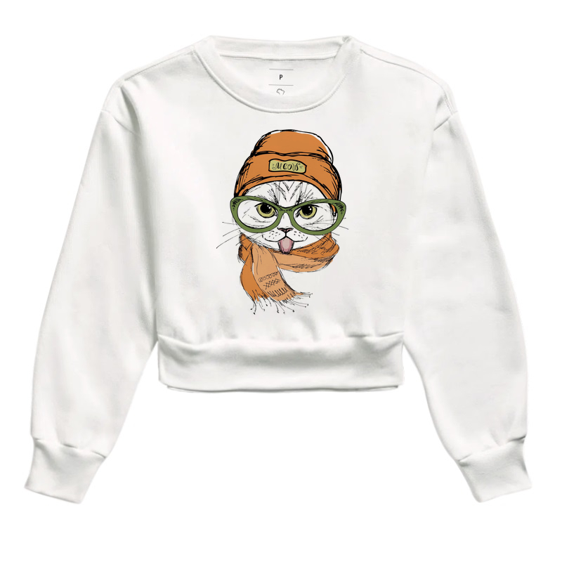 Cropped Moletom Cachecol Cat 