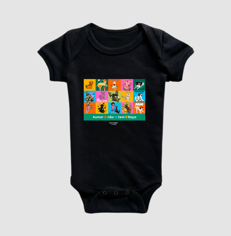 Body Infantil - Aumor Não tem Raça - Ilustrações