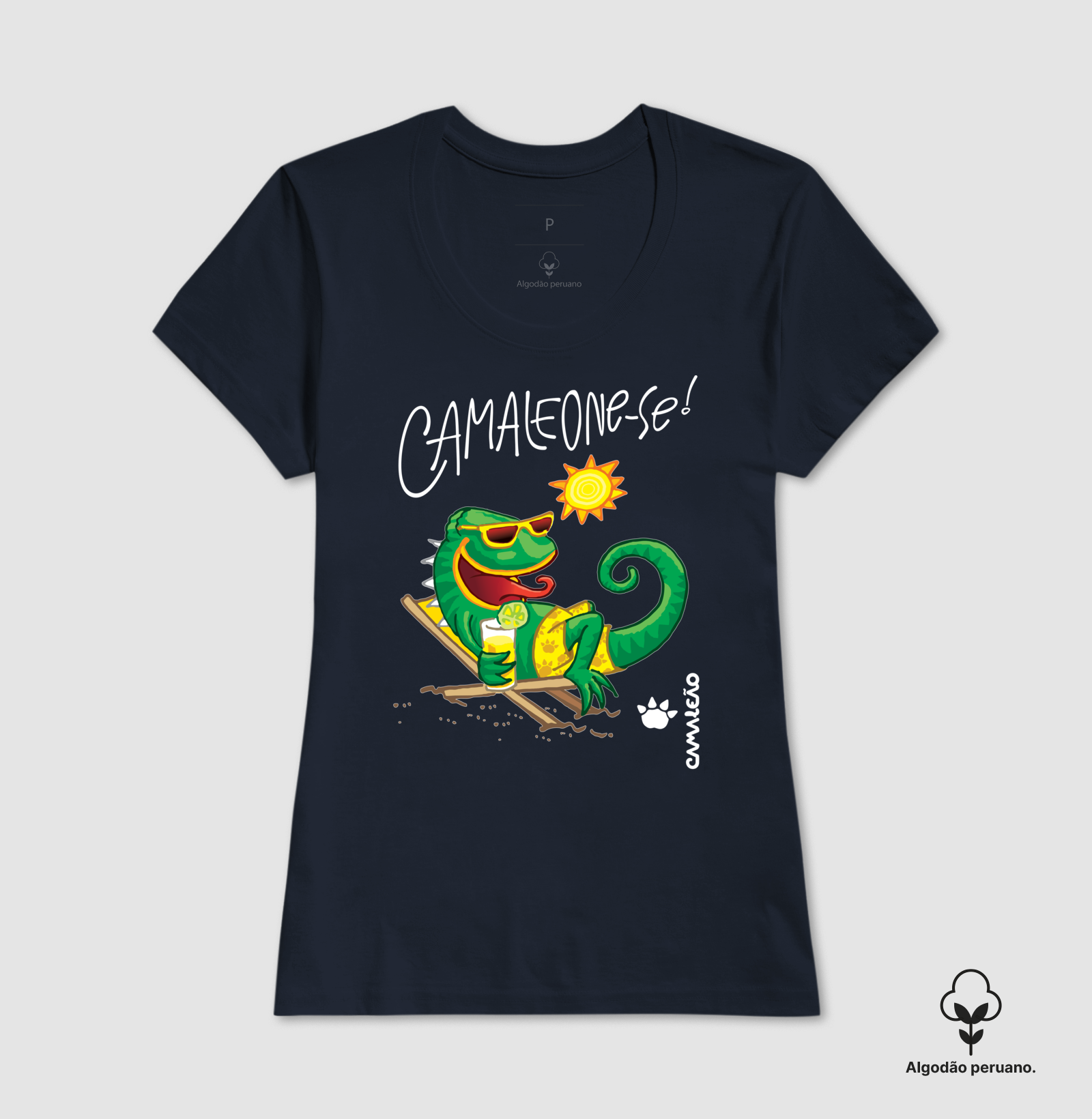 Camiseta Premium Feminina Camaleão - Camaleone-se Praia
