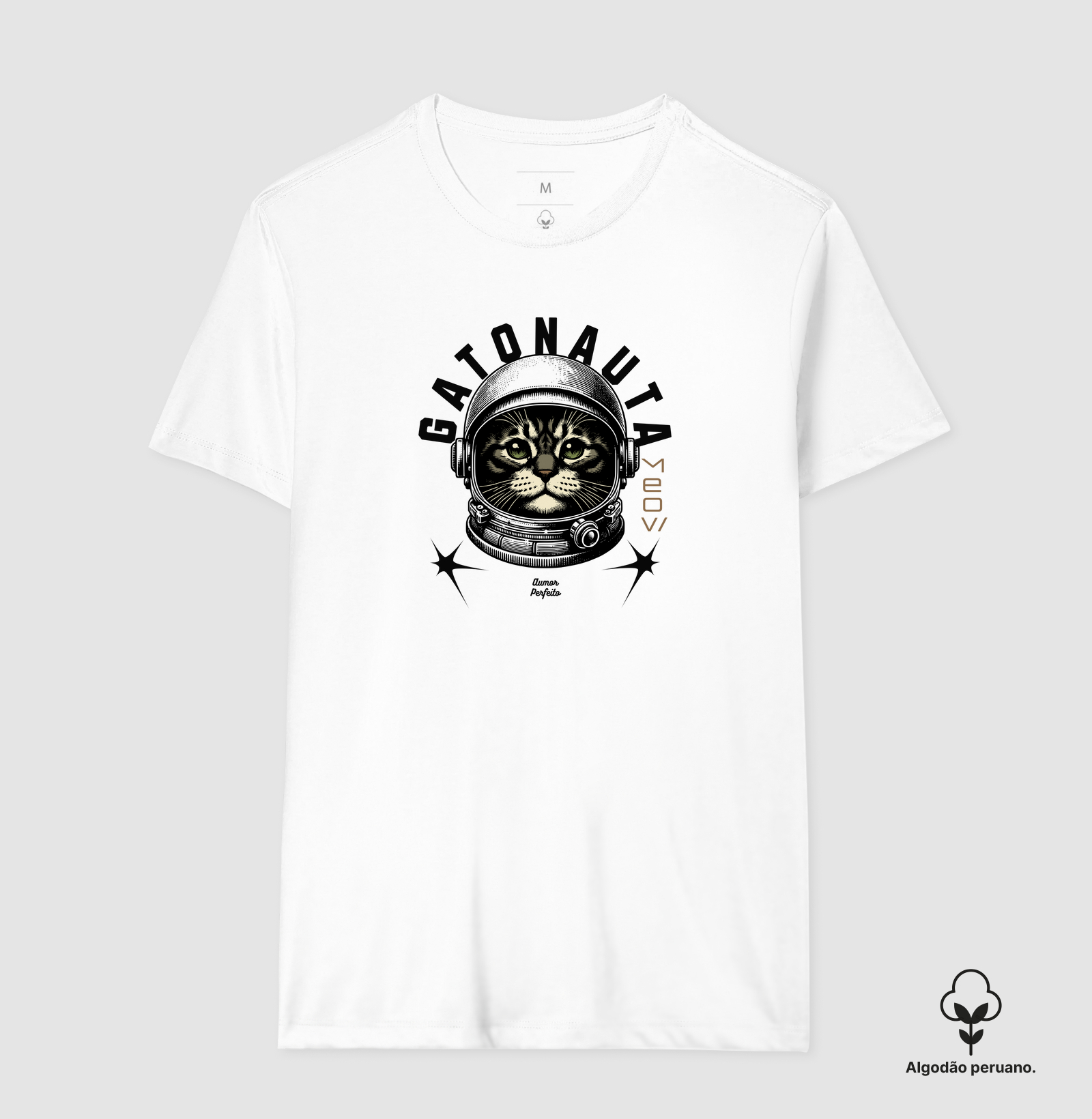 Camiseta Algodão Peruano - Aumor Gatonauta