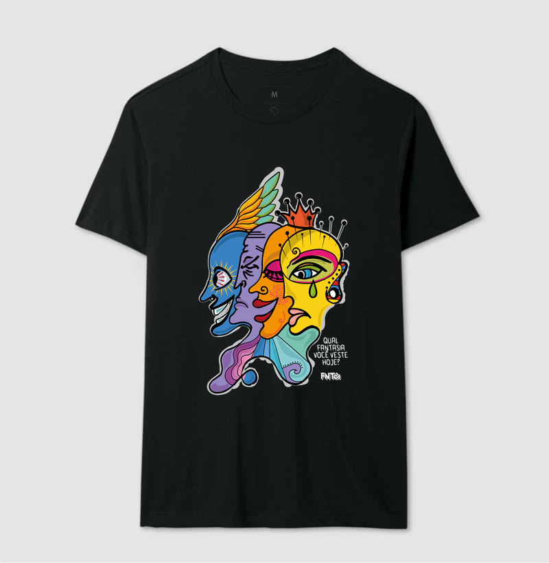 T-SHIRT "DIA" / MÁSCARAS - ESTAMPA GRANDE 