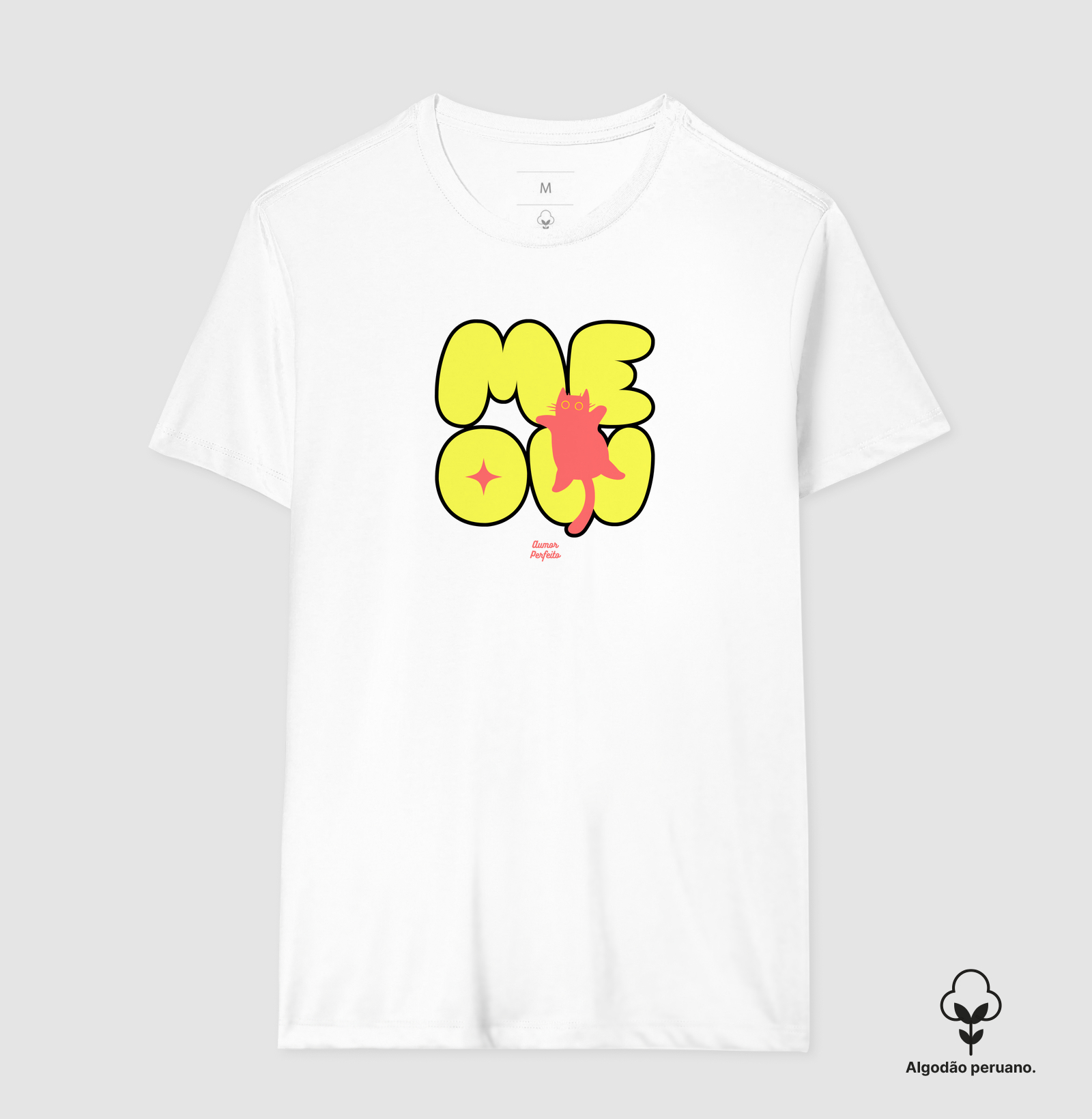 Camiseta Algodão Peruano - Aumor Meow