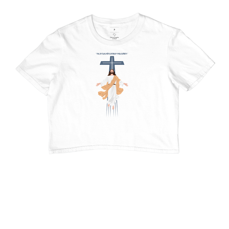 Estampa Jesus Em Tuas Mãos Entrego Branca Fem.