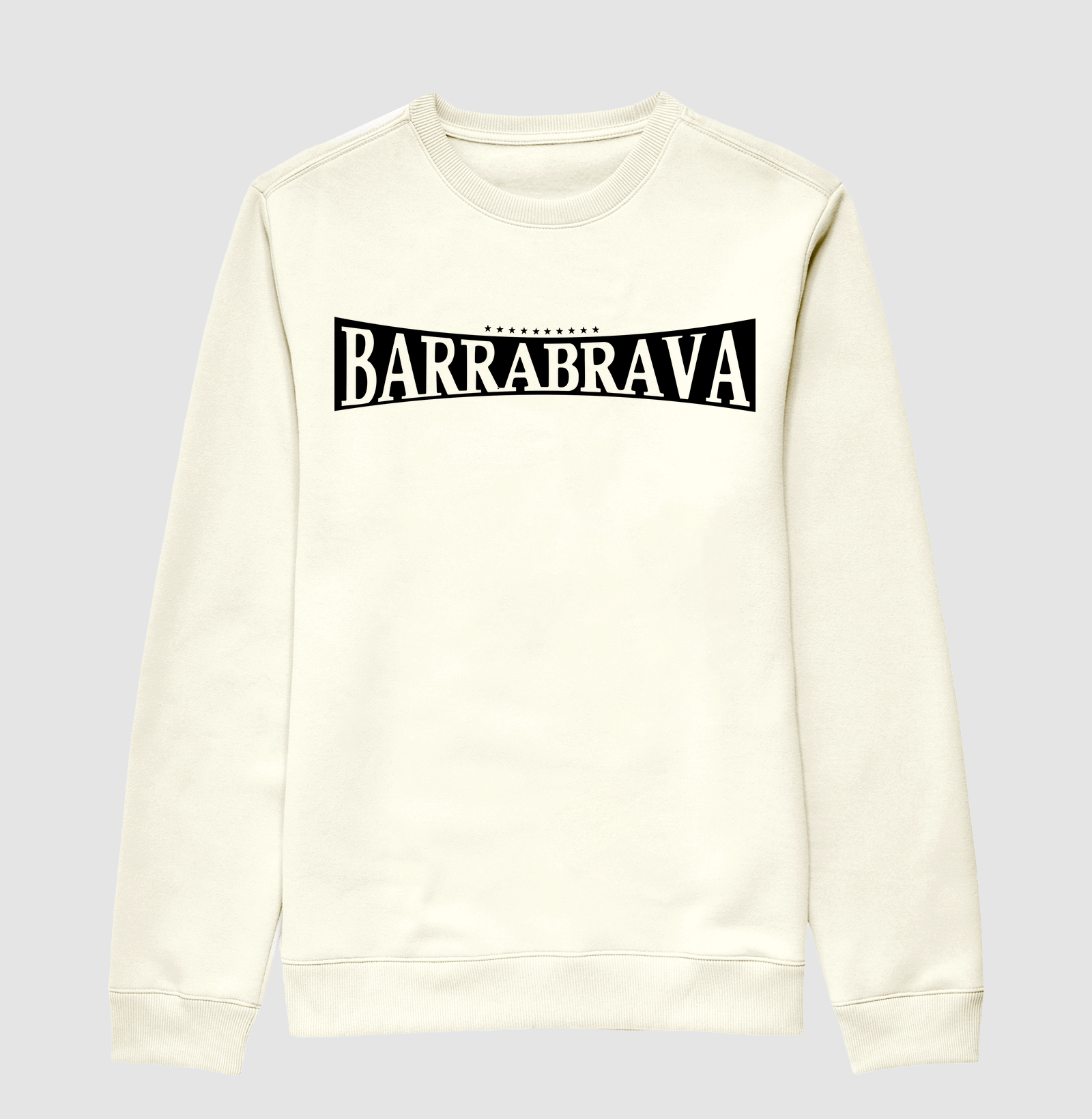 Suéter Moletom Barra Brava - Branco e Bege