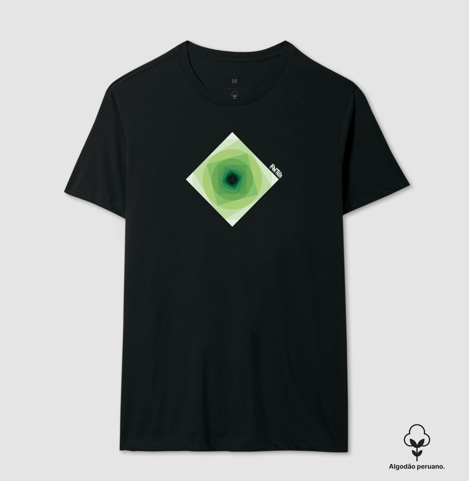 T-SHIRT "INFINITA FANTASIA" / VERDE MINIMAL (ALGODÃO PERUANO)