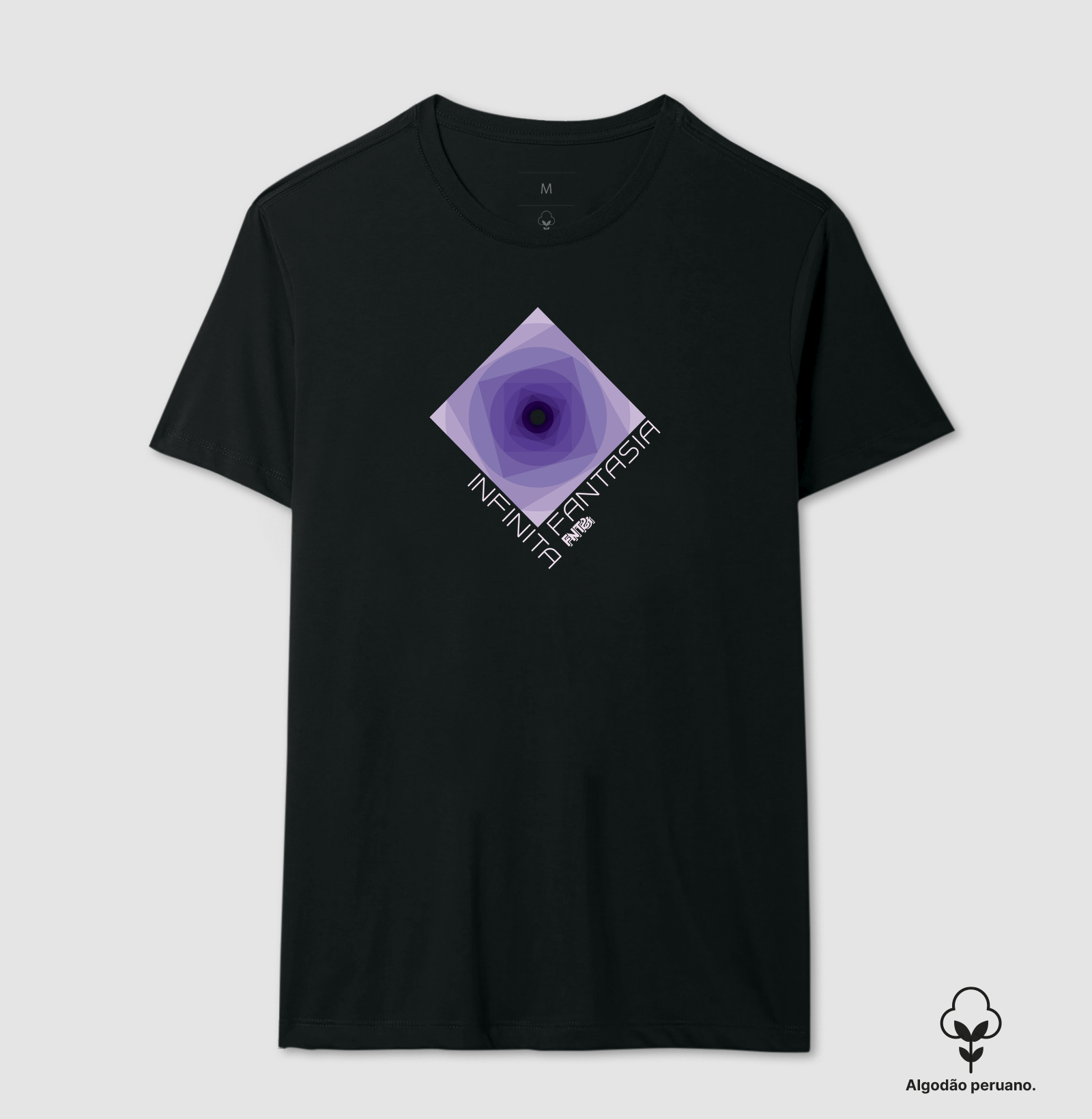 T-SHIRT "INFINITA FANTASIA" / ROXO ESTAMPA MÉDIA (ALGODÃO PERUANO)