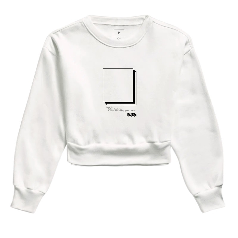 MOLETOM CROPPED "CAOS" / POST IT