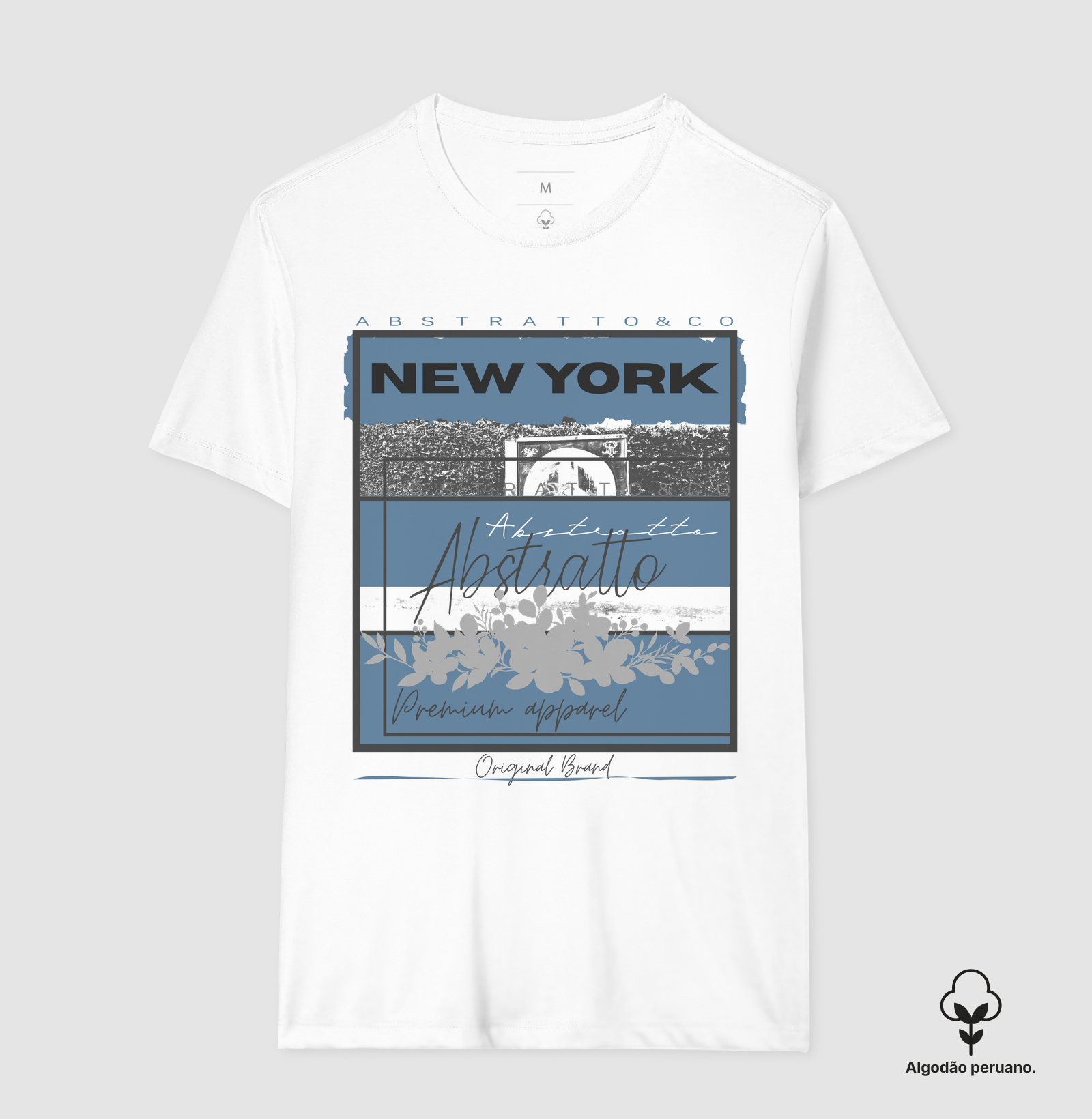Camiseta New York Algodão Peruano Branca