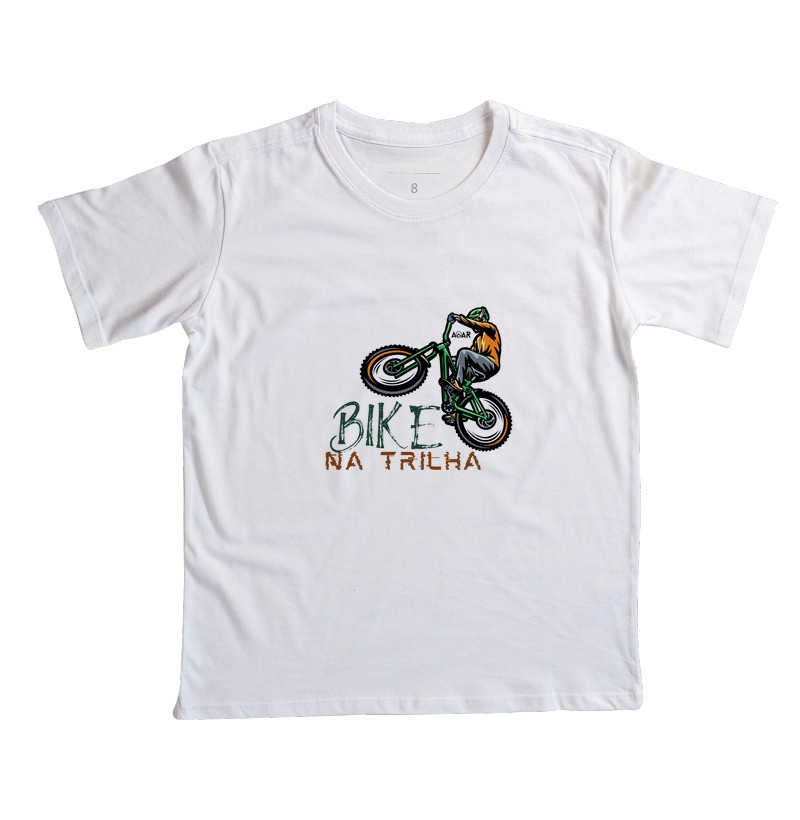 Camiseta infantil bike na trilha 