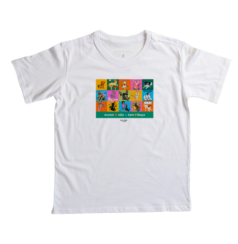 Camiseta Infantil - Aumor Não tem Raça - Ilustrações