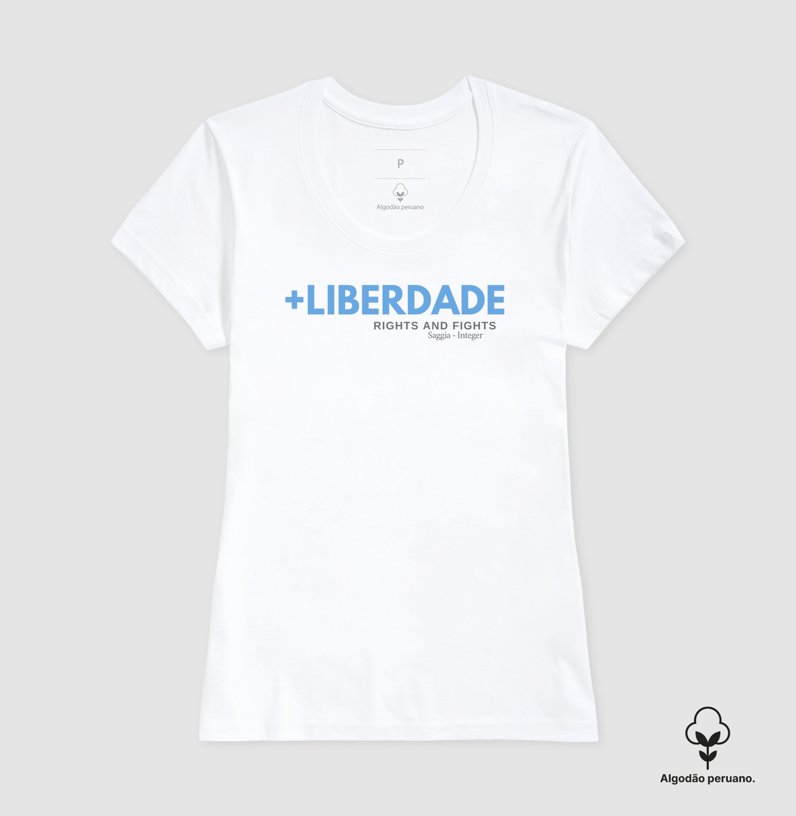 Camiseta Pima Rights and Fights +Liberdade 00025 - Femme