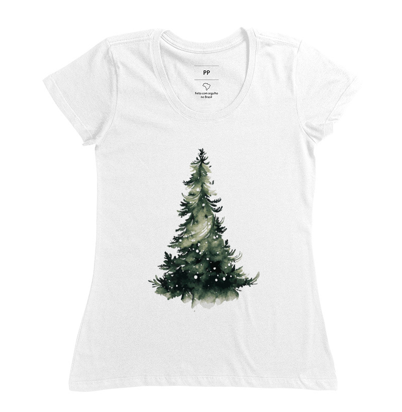 Camiseta com árvore natalina, arte de Natal.