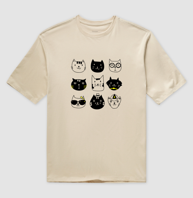 Camiseta Oversized Cats