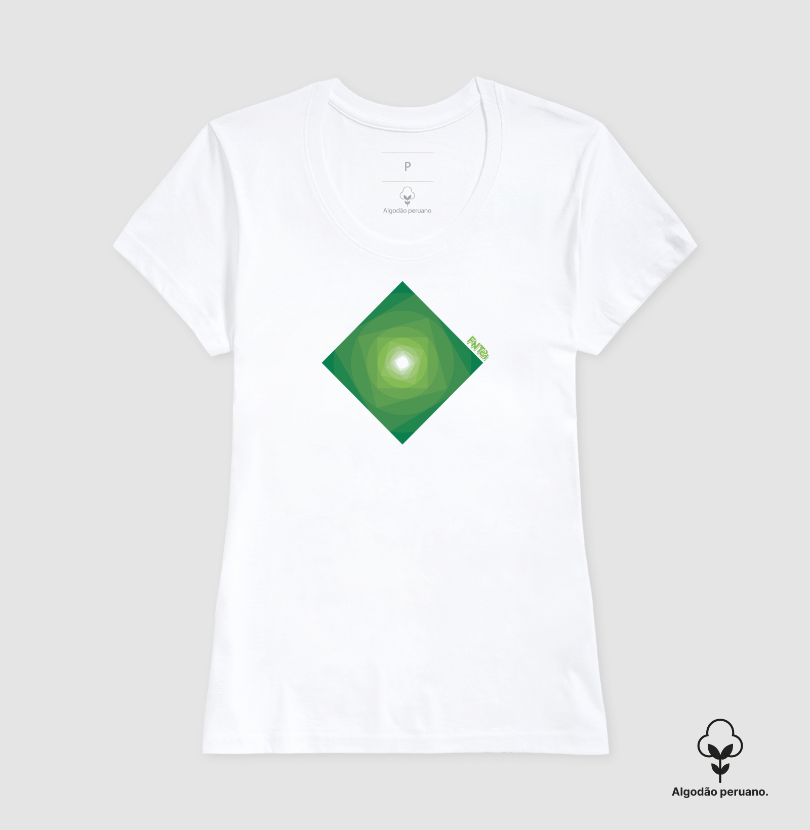 T-SHIRT "INFINITA FANTASIA" / VERDE MINIMAL (ALGODÃO PERUANO)