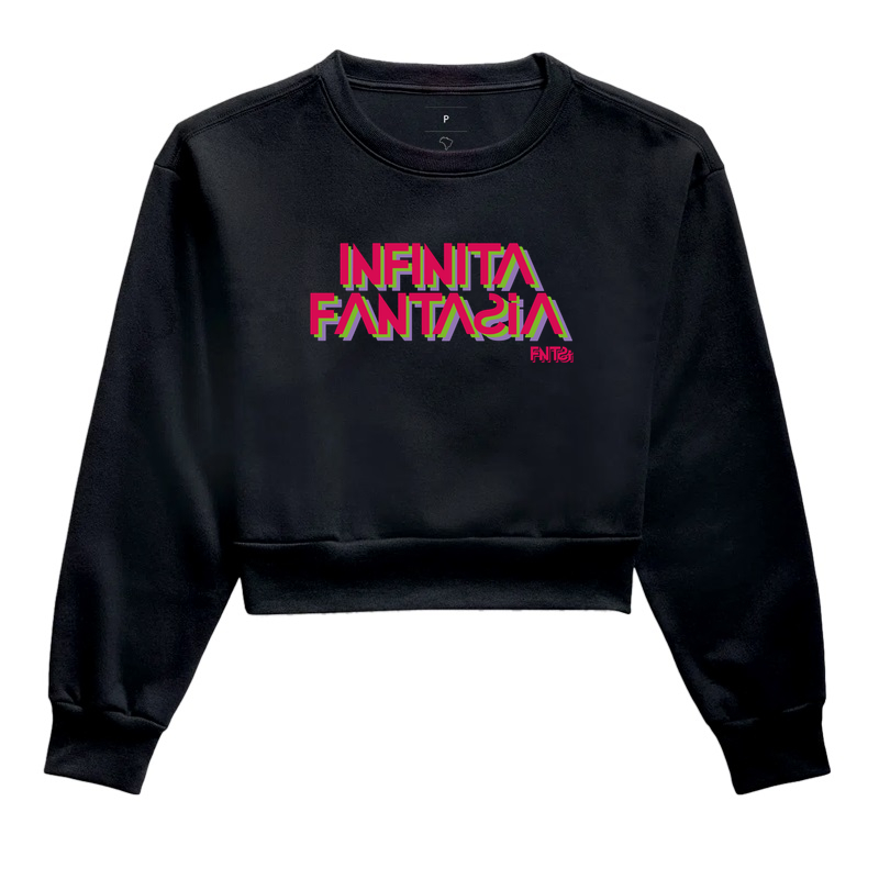MOLETOM CROPPED "INFINITA FANTASIA" / LETTERING GRANDE