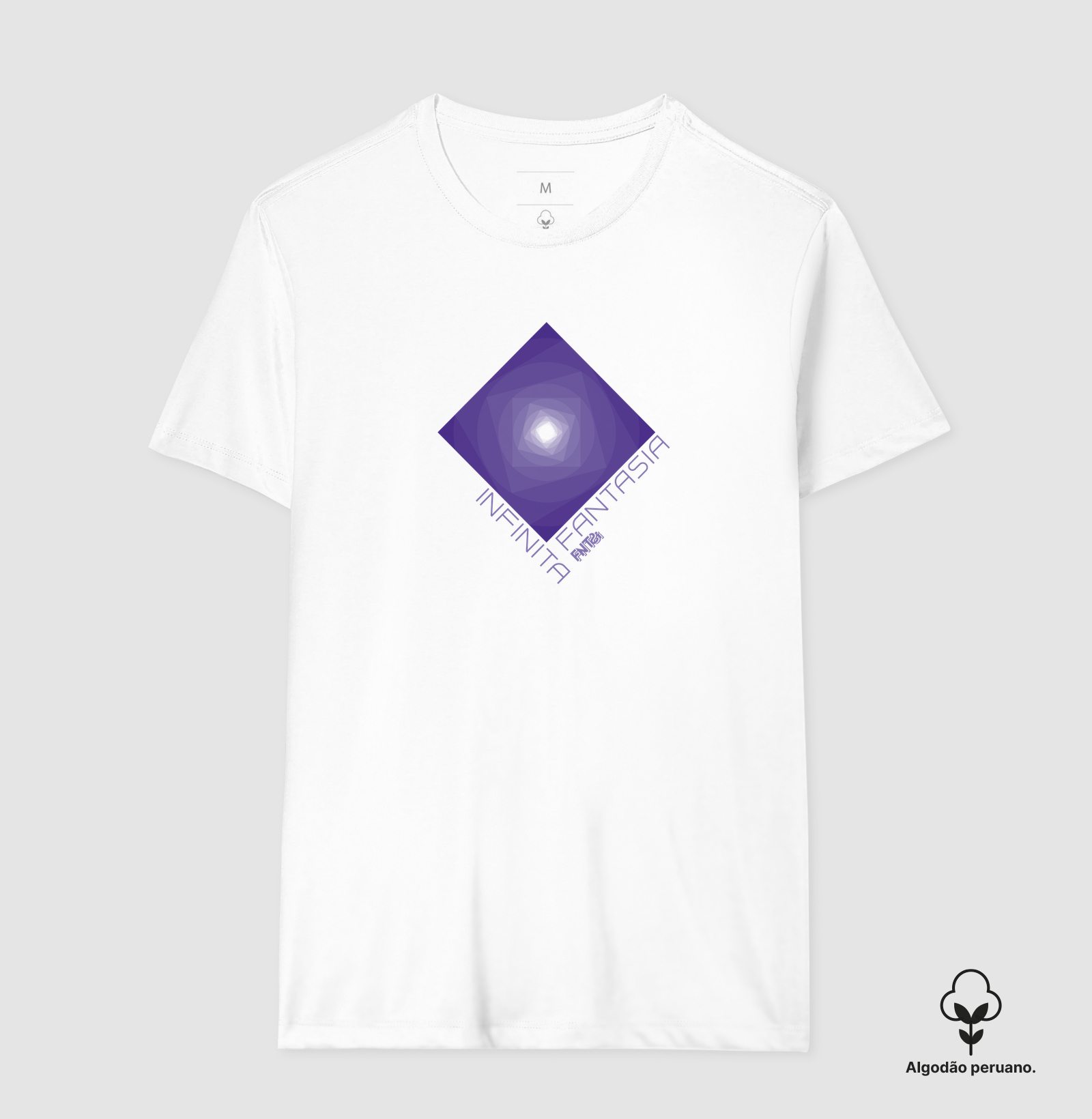 T-SHIRT "INFINITA FANTASIA" / ROXO ESTAMPA MÉDIA (ALGODÃO PERUANO)