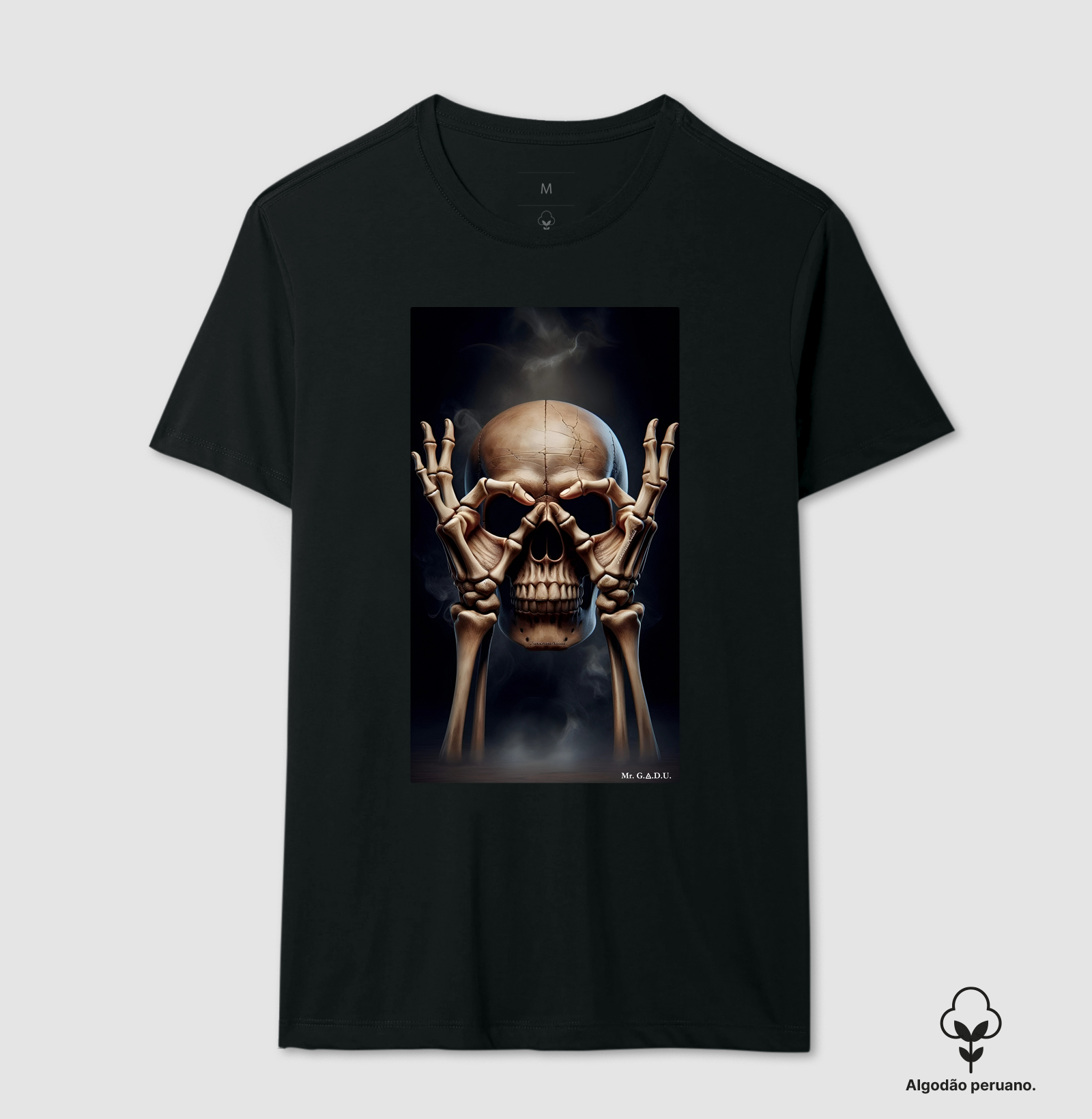Camiseta Caveira Observadora Algodão Peruano - Mr. GADU